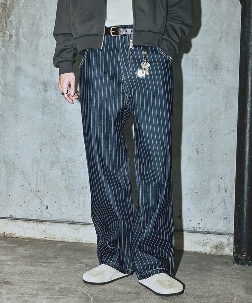 Bleme（ブレム）の「クラシック ウォバッシュ ストライプ デニムパンツ（デニムパンツ・メンズ・ブラック/ブルー・M/S/XL/L）」の21枚目の写真