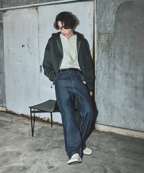 Bleme（ブレム）の「クラシック ウォバッシュ ストライプ デニムパンツ（デニムパンツ・メンズ・ブラック/ブルー・M/S/XL/L）」の22枚目の写真