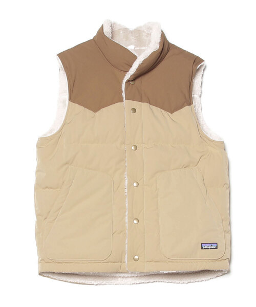 最終値下げPatagonia ダウンベスト ベージュ・ブラウン Sサイズ ブランド古着】ダウンベスト（ダウンベスト）｜patagonia（パタゴニア