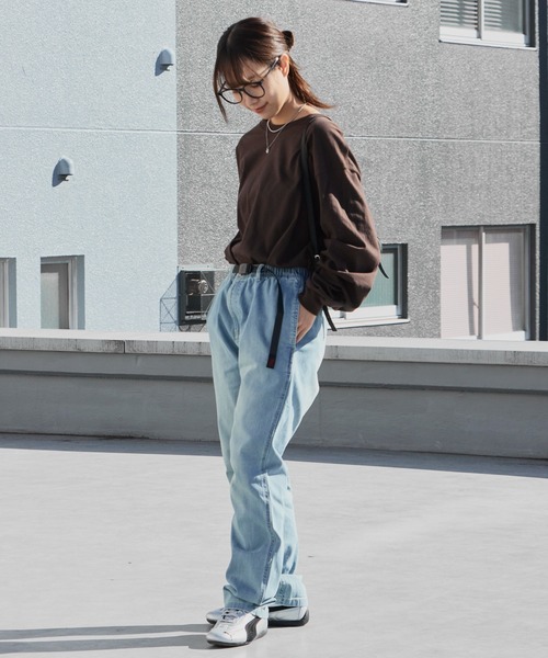Gramicci（グラミチ）の「Gramicci/グラミチ STRETCH DENIM NN-PANT CROPPED ウェビングベルト ウォッシュ加工 ストレッチデニムパンツ 2026年 夏 夏服 秋服（デニムパンツ・メンズ・ブルー/ダークブルー/ワンウォッシュ・S/M/L/XL）」の8枚目の写真