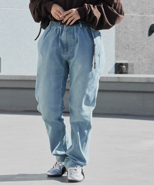 Gramicci（グラミチ）の「Gramicci/グラミチ STRETCH DENIM NN-PANT CROPPED ウェビングベルト ウォッシュ加工 ストレッチデニムパンツ 2026年 夏 夏服 秋服（デニムパンツ・メンズ・ブルー/ダークブルー/ワンウォッシュ・S/M/L/XL）」の4枚目の写真