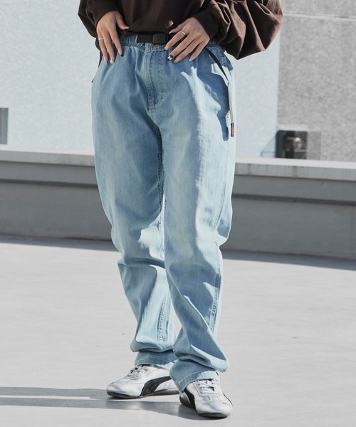 Gramicci（グラミチ）の「Gramicci/グラミチ STRETCH DENIM NN-PANT CROPPED ウェビングベルト ウォッシュ加工 ストレッチデニムパンツ 2026年 夏 夏服 秋服（デニムパンツ・メンズ・ブルー/ダークブルー/ワンウォッシュ・S/M/L/XL）」の5枚目の写真