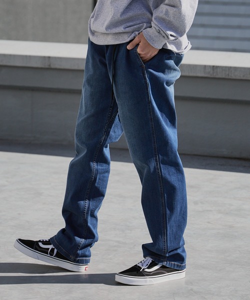 Gramicci（グラミチ）の「Gramicci/グラミチ STRETCH DENIM NN-PANT CROPPED ウェビングベルト ウォッシュ加工 ストレッチデニムパンツ 2026年 夏 夏服 秋服（デニムパンツ・メンズ・ブルー/ダークブルー/ワンウォッシュ・S/M/L/XL）」の12枚目の写真