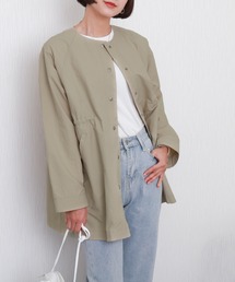 libelle more（リベル モア）の「ナイロンウエストドロストノーカラーコート（防花粉加工／撥水／軽量）（ノーカラーコート）」