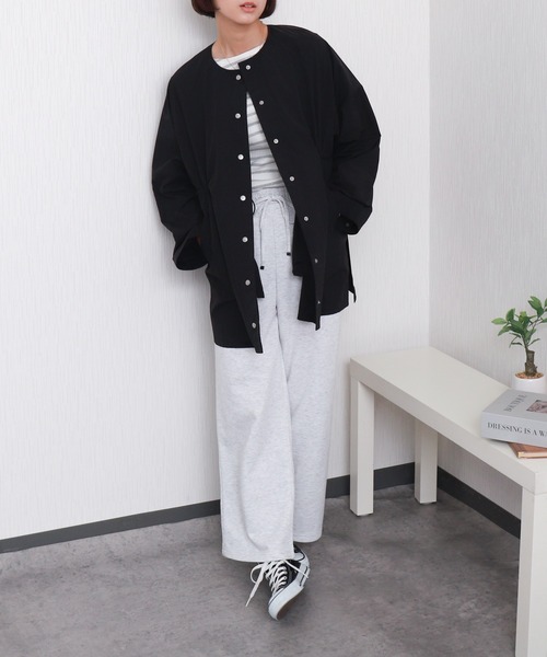 libelle more（リベル モア）の「【防花粉加工】ナイロンノーカラーコート（ノーカラーコート・レディース・アイボリー/グレイッシュベージュ/カーキ/ブラック/モカ/ネイビー・M/L）」の17枚目の写真