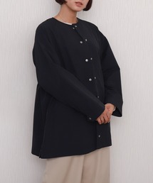 libelle more（リベル モア）の「ナイロンウエストドロストノーカラーコート（防花粉加工／撥水／軽量）（ノーカラーコート）」