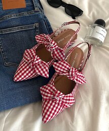 prose verse（プロズヴェール）の「Wストラップリボンミュール（パンプス）」