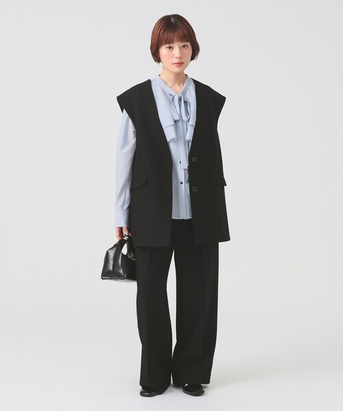 Ray BEAMS（レイビームス）の「ボウタイ Wヨーク ブラウス（シャツ/ブラウス・レディース・サックスブルー/オフホワイト・ONE SIZE）」の7枚目の写真