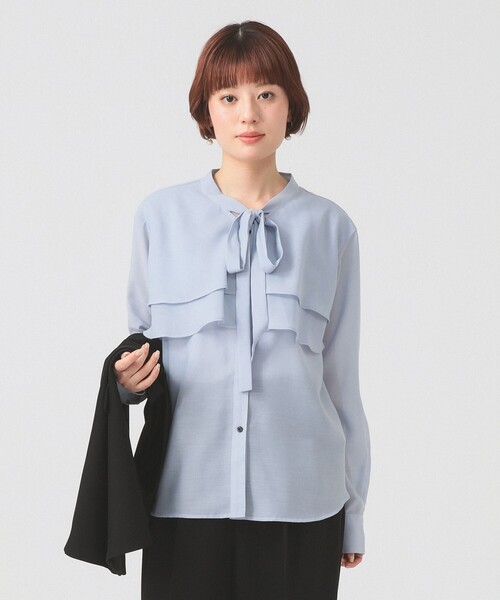 Ray BEAMS（レイビームス）の「ボウタイ Wヨーク ブラウス（シャツ/ブラウス・レディース・サックスブルー/オフホワイト・ONE SIZE）」の12枚目の写真