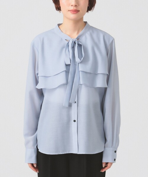 Ray BEAMS（レイビームス）の「ボウタイ Wヨーク ブラウス（シャツ/ブラウス・レディース・サックスブルー/オフホワイト・ONE SIZE）」の13枚目の写真