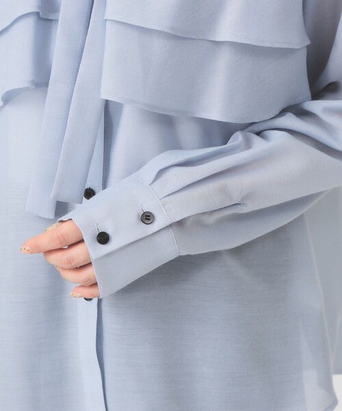 Ray BEAMS（レイビームス）の「ボウタイ Wヨーク ブラウス（シャツ/ブラウス・レディース・サックスブルー/オフホワイト・ONE SIZE）」の17枚目の写真