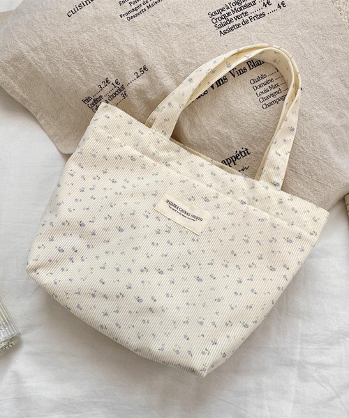 Mignonjour(ミニョンジュール)の「Mignonjour/フラワー柄コーデュロイミニトートバッグ M2889(トートバッグ・レディース・その他7/その他4/その他6/その他5/その他3/その他2/その他1・FREE)」の1枚目の写真