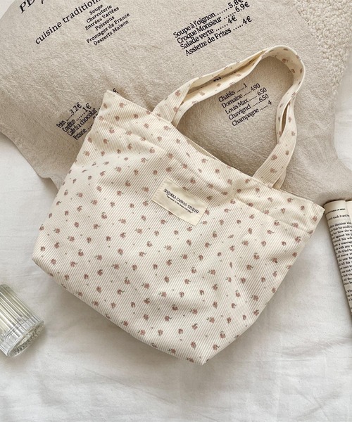 Mignonjour(ミニョンジュール)の「Mignonjour/フラワー柄コーデュロイミニトートバッグ M2889(トートバッグ・レディース・その他7/その他4/その他6/その他5/その他3/その他2/その他1・FREE)」の5枚目の写真