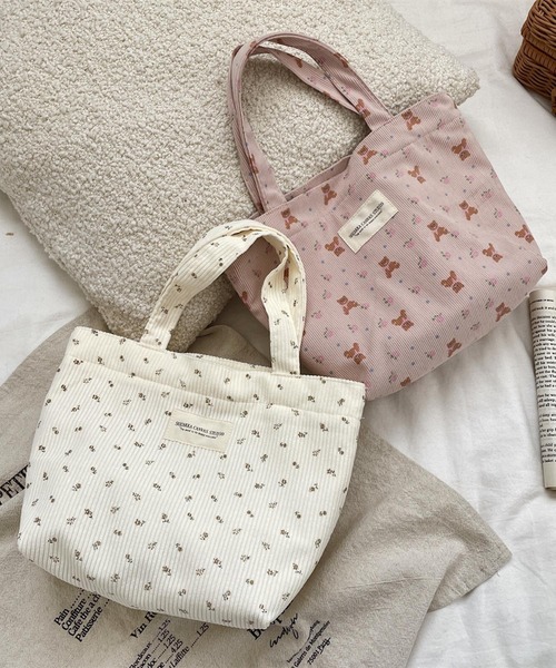 Mignonjour(ミニョンジュール)の「Mignonjour/フラワー柄コーデュロイミニトートバッグ M2889(トートバッグ・レディース・その他7/その他4/その他6/その他5/その他3/その他2/その他1・FREE)」の9枚目の写真
