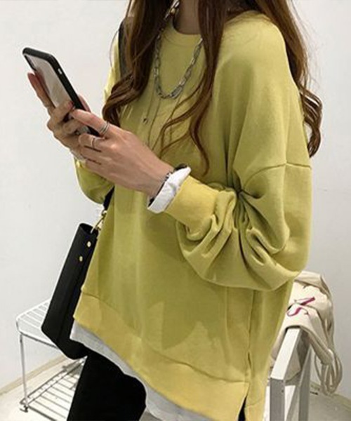 Flugge(フラッジー)の「レイヤードスウェットプルオーバー(スウェット・レディース・イエロー/ブルー/グレー/ブラック/レッド・FREE)」の11枚目の写真