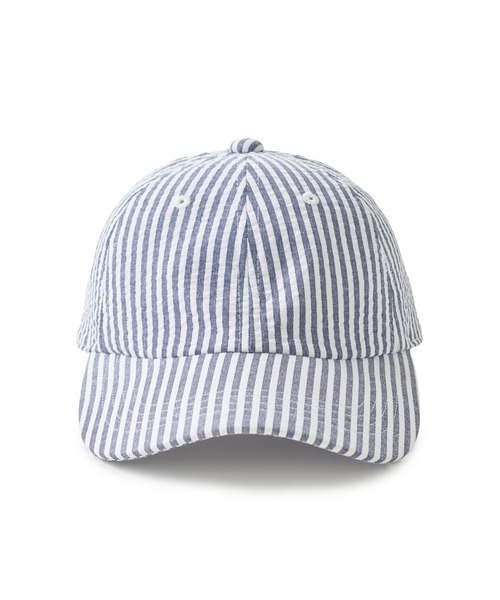 UNION STATION（ユニオンステーション）の「シアサッカー6パネルキャップ（キャップ・メンズ・ブラック/ホワイト×ネイビー・FREE）」の9枚目の写真