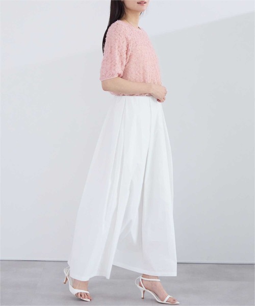 UR'S(ユアーズ)の「ジャガードチュールシアープルオーバー(Tシャツ/カットソー・レディース・アイボリー/ピンク/ブラック・S/M/L)」の16枚目の写真