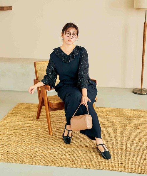 GLOBAL WORK（グローバルワーク）の「菅谷梨沙子さんコラボ/Tストラップパンプス/643219（パンプス・レディース・ブラック・LARGE/MEDIUM）」の2枚目の写真