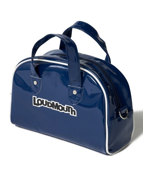 Loudmouth(ラウドマウス)の「LOUDMOUTH/ラウドマウス ゴルフウェア エナメル調 合成皮革 ロゴ ハンドバッグ カートバッグ(ハンドバッグ・レディース・グリーン/ネイビー/イエロー/オレンジ/オフホワイト・FREE)」の4枚目の写真