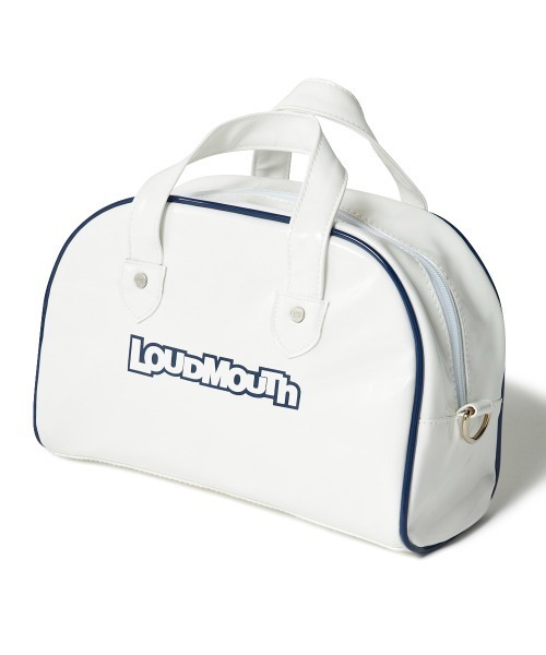 Loudmouth(ラウドマウス)の「LOUDMOUTH/ラウドマウス ゴルフウェア エナメル調 合成皮革 ロゴ ハンドバッグ カートバッグ(ハンドバッグ・レディース・グリーン/ネイビー/イエロー/オレンジ/オフホワイト・FREE)」の2枚目の写真