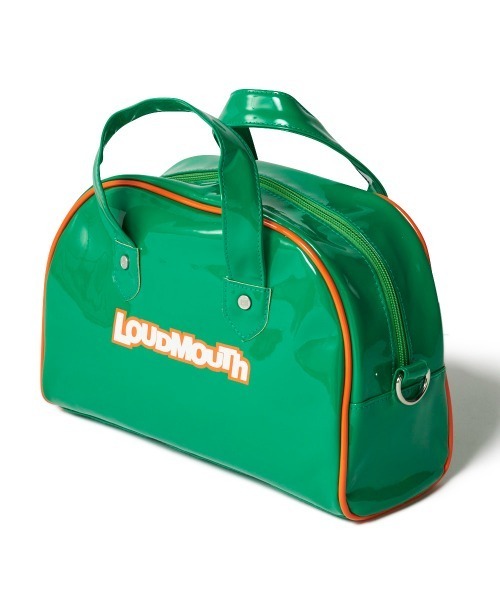 Loudmouth(ラウドマウス)の「LOUDMOUTH/ラウドマウス ゴルフウェア エナメル調 合成皮革 ロゴ ハンドバッグ カートバッグ(ハンドバッグ・レディース・グリーン/ネイビー/イエロー/オレンジ/オフホワイト・FREE)」の3枚目の写真