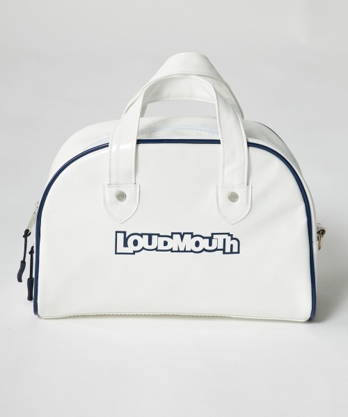 Loudmouth(ラウドマウス)の「LOUDMOUTH/ラウドマウス ゴルフウェア エナメル調 合成皮革 ロゴ ハンドバッグ カートバッグ(ハンドバッグ・レディース・グリーン/ネイビー/イエロー/オレンジ/オフホワイト・FREE)」の6枚目の写真