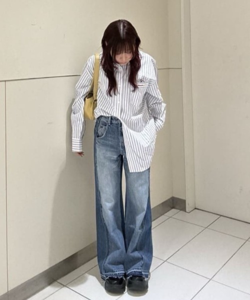 SLY(スライ)の「ESQWE COTTON LOOSE SHTHROW エスクェコットンルーズシャツ 春服(シャツ/ブラウス・レディース・ホワイト系その他2/ライトブルー・FREE)」の17枚目の写真