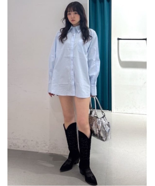 SLY(スライ)の「ESQWE COTTON LOOSE SHTHROW エスクェコットンルーズシャツ 春服(シャツ/ブラウス・レディース・ホワイト系その他2/ライトブルー・FREE)」の18枚目の写真