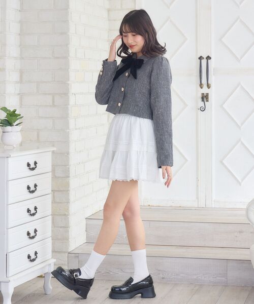セットアップ対応】BIGリボンツイードJK（その他アウター）｜ems