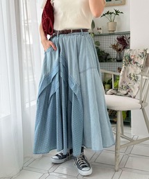 DOUBLE NAME（ダブルネーム）の「ドットデニムオリガミタックスカート（デニムスカート）」