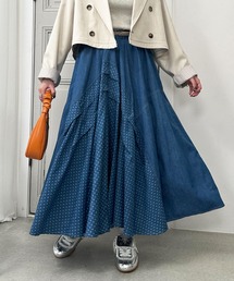 DOUBLE NAME（ダブルネーム）の「ドットデニムオリガミタックスカート（デニムスカート）」