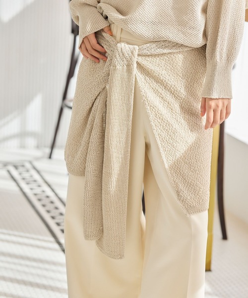 BARNYARDSTORM（バンヤードストーム）の「BARNYARDSTORM / ペーパーヤーンマルチストール（ストール/ショール・レディース・ベージュ・FREE）」の2枚目の写真