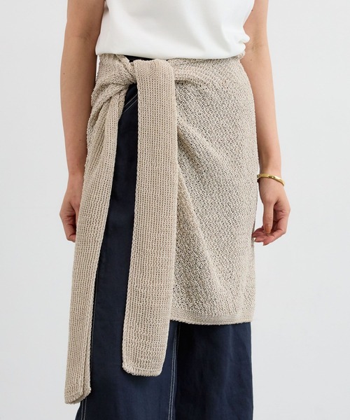 BARNYARDSTORM（バンヤードストーム）の「BARNYARDSTORM / ペーパーヤーンマルチストール（ストール/ショール・レディース・ベージュ・FREE）」の4枚目の写真