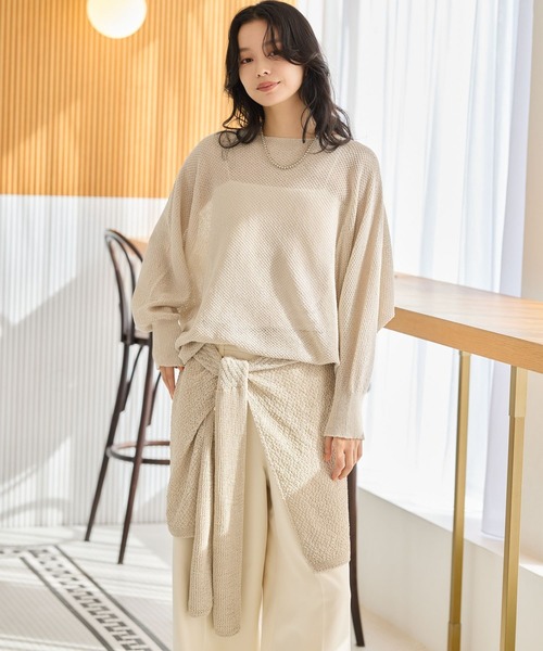 BARNYARDSTORM（バンヤードストーム）の「BARNYARDSTORM / ペーパーヤーンマルチストール（ストール/ショール・レディース・ベージュ・FREE）」の7枚目の写真