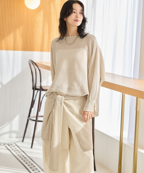 BARNYARDSTORM（バンヤードストーム）の「BARNYARDSTORM / ペーパーヤーンマルチストール（ストール/ショール・レディース・ベージュ・FREE）」の18枚目の写真