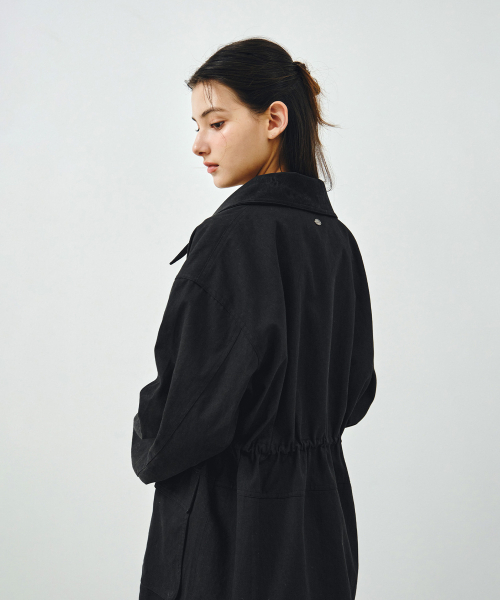 MONGDOL(モンドル)の「コットンワークハーフジャケットブラック MDJK039BLACK(ミリタリージャケット・レディース・その他・F)」の3枚目の写真