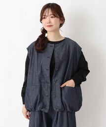 one'sterrace（ワンズテラス）の「【ワンズテラスオリジナル】デニム ノースリーブバルーンベスト（ベスト）」