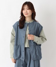 one'sterrace（ワンズテラス）の「【ワンズテラスオリジナル】デニム ノースリーブバルーンベスト（ベスト）」