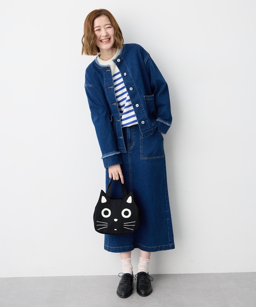 CROSSPLUS ONLINE(クロスプラスオンライン)の「黒猫ミニフェイスバック(トートバッグ・レディース・ブラック・フリー)」の3枚目の写真