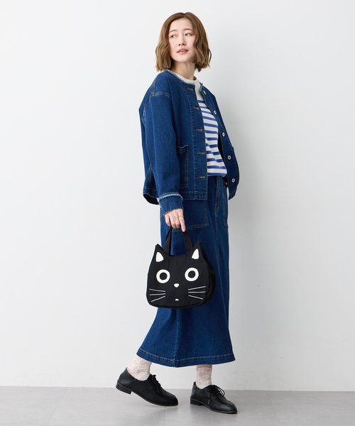 CROSSPLUS ONLINE(クロスプラスオンライン)の「黒猫ミニフェイスバック(トートバッグ・レディース・ブラック・フリー)」の7枚目の写真