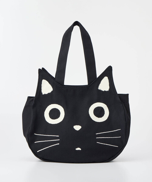 CROSSPLUS ONLINE(クロスプラスオンライン)の「黒猫ミニフェイスバック(トートバッグ・レディース・ブラック・フリー)」の9枚目の写真