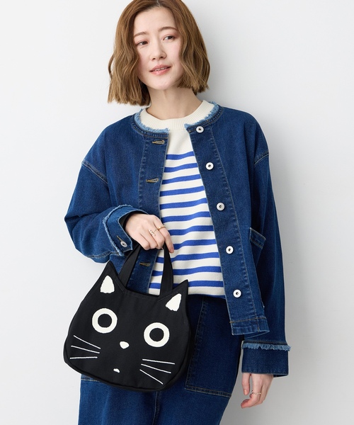 CROSSPLUS ONLINE(クロスプラスオンライン)の「黒猫ミニフェイスバック(トートバッグ・レディース・ブラック・フリー)」の12枚目の写真
