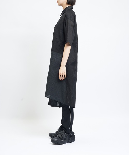 gomme(ゴム)の「ミックスロングブラウス(シャツ/ブラウス・レディース・ブラック/ホワイト・MEDIUM)」の10枚目の写真