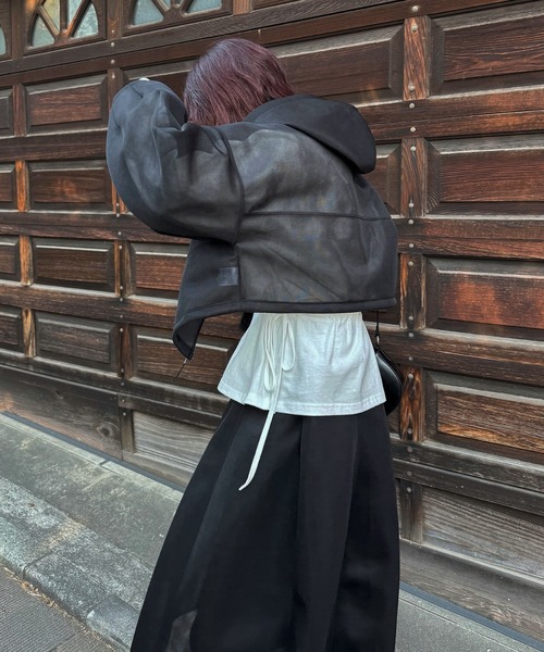 WILLFULLY(ウィルフリー)の「sheer cardboard fabric hoodie tops(その他トップス・レディース・ブラック/ブラウン・FREE)」の10枚目の写真