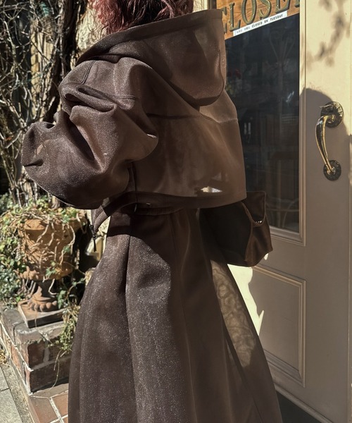 WILLFULLY(ウィルフリー)の「sheer cardboard fabric hoodie tops(その他トップス・レディース・ブラック/ブラウン・FREE)」の12枚目の写真