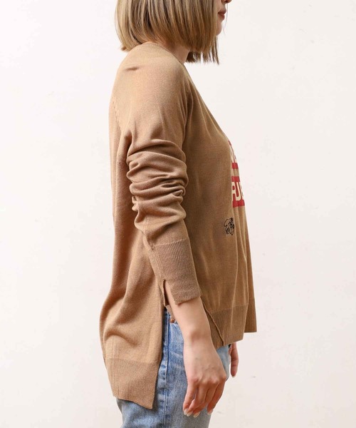 RNA(アールエヌエー)の「K2167 カムズロゴプリントセーター(ニット/セーター・レディース・キャメル/ブラック/アイボリー・MEDIUM)」の9枚目の写真