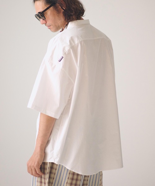 ADAM PATEK(アダムパテック)の「mhs2581-ap embroidery stand collar shirt 半袖シャツ(AP2615032)(シャツ/ブラウス・メンズ・グレー/ホワイト/ダークグレー・2/1)」の7枚目の写真