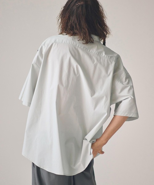 ADAM PATEK(アダムパテック)の「mhs2581-ap embroidery stand collar shirt 半袖シャツ(AP2615032)(シャツ/ブラウス・メンズ・グレー/ホワイト/ダークグレー・2/1)」の11枚目の写真