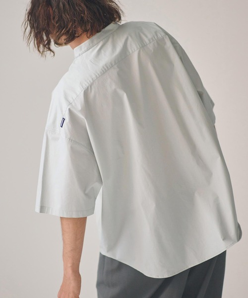 ADAM PATEK(アダムパテック)の「mhs2581-ap embroidery stand collar shirt 半袖シャツ(AP2615032)(シャツ/ブラウス・メンズ・グレー/ホワイト/ダークグレー・2/1)」の13枚目の写真