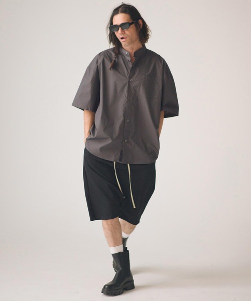 ADAM PATEK(アダムパテック)の「mhs2581-ap embroidery stand collar shirt 半袖シャツ(AP2615032)(シャツ/ブラウス・メンズ・グレー/ホワイト/ダークグレー・2/1)」の19枚目の写真
